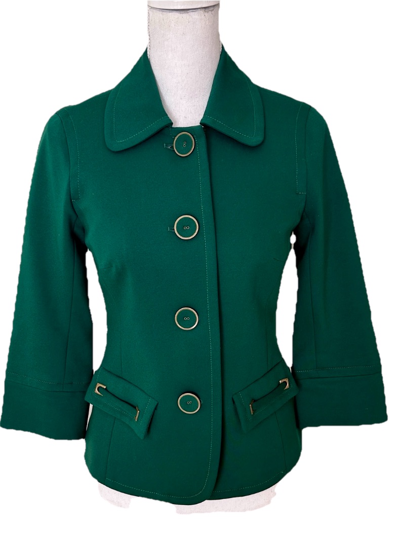 Trina Turk Tailored Blazer Suit Jacket Emerald Green Preppy Designer Quality 2